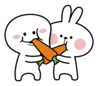 😋 wortel, konijn, schattig, stickers, cartoon telegram sticker