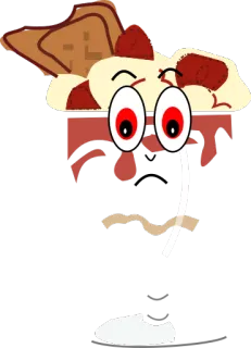 🙁 Desenho animado, Comida, Personagem, Engraçado, Ilustração, Caprichoso telegram sticker
