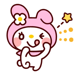 😜 My Melody My Melody, Sanrio, kawaii, lindo, dibujos animados, personaje, conejo whatsapp sticker