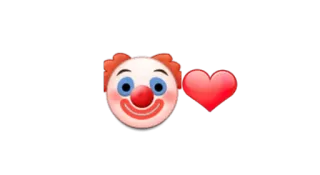 🤡 Clown, Emoji, Hart, Liefde, Cartoon telegram sticker