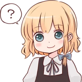 ❓ ? Anime, Punto interrogativo, Cartone animato, Adesivo, Ragazza telegram sticker