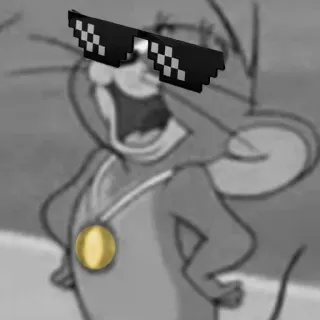 🌓 Jerry Mouse Meme, Cartoon, Zonnebril, Grappig whatsapp sticker