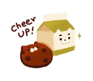 😄 คุกกี้, นม, อาหาร, ขนม, น่ารัก, ขนมขบเคี้ยว whatsapp sticker