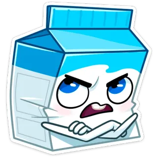 🥴 Milch, Cartoon, Getränk, Trinken, Karton, Süß, Figur, Lustig whatsapp sticker