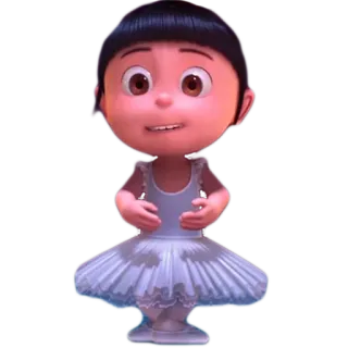 😬 Agnes Despicable Me dessin animé, animé, personnage, Moi, moche et méchant, Agnès, fille, ballerine telegram sticker