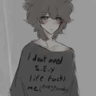 🥢 I don't need S-E-X life Fucks me (every Sunday) 攻撃的, 汚い言葉, アダルトユーモア, 皮肉 telegram sticker