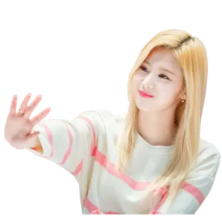 🤝 wanita, rambut pirang, melambai, ceria, orang telegram sticker