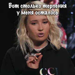 🤏 Вот столько терпения у меня осталось frau, geduld, russisch, meme telegram sticker