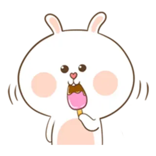 🍦 Hase, Häschen, Eis am Stiel, niedlich, Cartoon telegram sticker