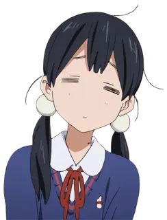 😒 Anime, Mädchen, Cartoon, Schuluniform, verschlafen, gelangweilt whatsapp sticker