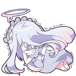 😞 anime, angel, cartoon, sad, crying telegram sticker
