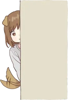 😮 Anime, Kartun, Karakter, Ilustrasi, Anjing, Gadis telegram sticker