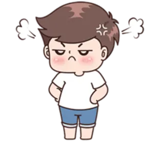 😤 en colère, contrarié, dessin animé, vapeur, irrité, frustré telegram sticker