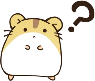 ❓ hamster, question mark, confused, cute, animal, cartoon telegram sticker