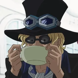 🔥 Sabo One Piece Anime, Personagem, Sabo, One Piece, Chapéu, Óculos, Chá telegram sticker