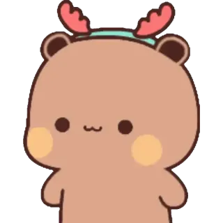 🙂 หมี, น่ารัก, สัตว์, การ์ตูน, กวางเรนเดียร์ telegram sticker