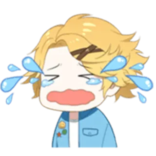 😭 chorando, triste, lágrimas, anime, desenho animado, emocional, personagem, chibi telegram sticker