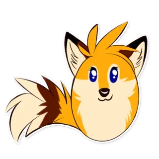 😊 renard, animal, dessin animé, mignon, autocollant, poilu telegram sticker