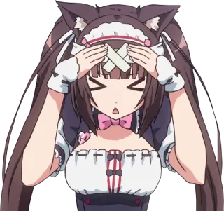 💥 Anime, Nekomimi, メイド, Pansement, Mignon telegram sticker