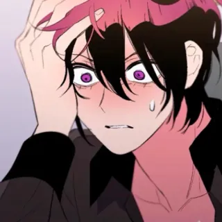 😧 动漫, 担心, 卡通, 角色, 脸, 表情 whatsapp sticker