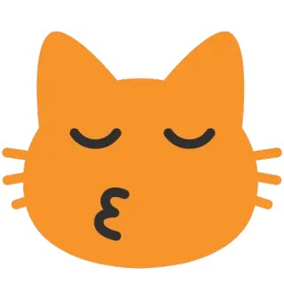 😽 cat, kiss, emoji, animal, orange, sticker telegram sticker