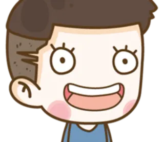 😀 dessin animé, joyeux, souriant, personne, mignon telegram sticker