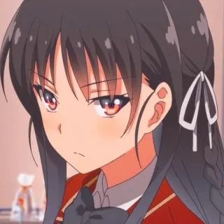 🌚 Anime, Mädchen, ernst, Schuluniform, Illustration telegram sticker