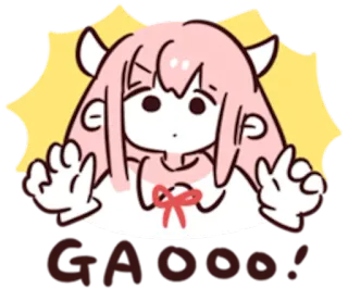 😈 Gaooo! anime girl, cartoon, cute, sticker telegram sticker