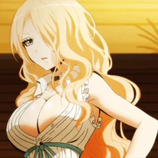 🌙 Anime, Kobieta, Blondynka, Kreskówka, Ilustracja telegram sticker