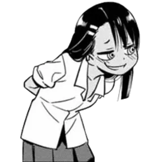 😏 Nagatoro Don't Toy with Me, Miss Nagatoro Anime, Manga, Dibujos animados, Nagatoro, Tsundere, Blanco y negro telegram sticker