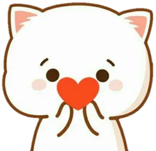 ❤️ gato, lindo, corazón, amor, dibujos animados whatsapp sticker