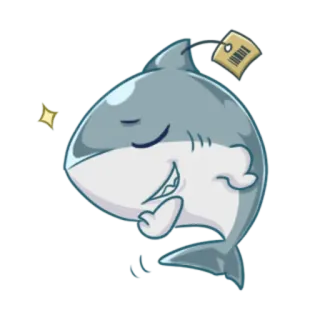 😀 requin, mignon, animal, mer, dessin animé telegram sticker