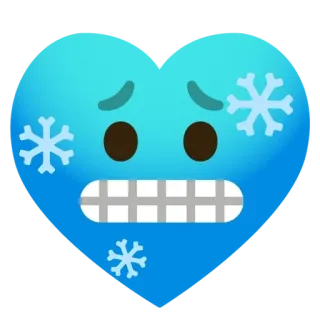 🌟 cold, heart, sad, snowflake, winter, emoji telegram sticker
