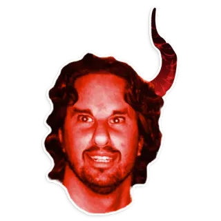 😈 devil, horns, red, evil, portrait, face telegram sticker