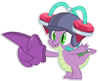 👈 Spike My Little Pony Spike, dragon, My Little Pony, cartoon, purple, helmet telegram sticker