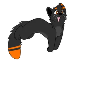 ⬆ chat, chat noir, rayures orange, animal, dessin animé, félin telegram sticker