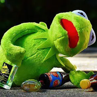 🍺 Kermit 科密特, 青蛙, 木偶, 酒精, 醉酒 telegram sticker