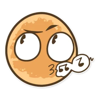 😗 biểu tượng cảm xúc, hoạt hình, khuôn mặt, biểu cảm, bong bóng, suy nghĩ, câu hỏi telegram sticker