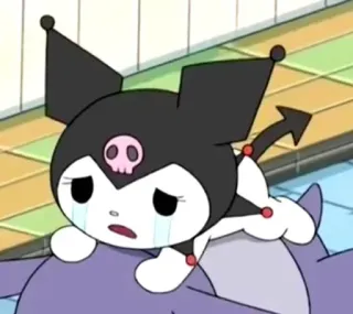 😔 Kuromi kuromi, sanrio, anime, kawaii, cute, cartoon, character whatsapp sticker