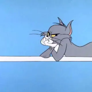 😠 Tom Cat Tom and Jerry gato, desenho animado, entediado, meme, pensando telegram sticker