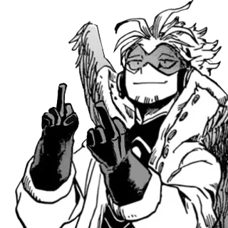 🖕 Hawks My Hero Academia anime, manga, hawks, middle finger, hero whatsapp sticker