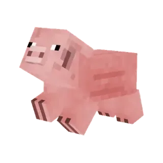 🐖 Minecraft porco, minecraft, animal, jogo, rosa, blocos telegram sticker