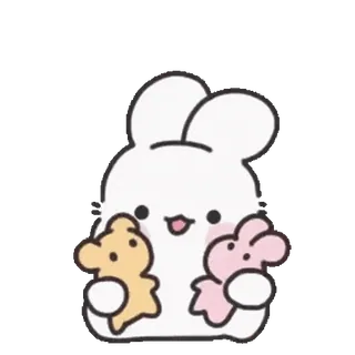 😊 卡通, 兔子, 可爱, 兔子, 卡哇伊 telegram sticker