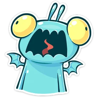 😳 монстр, милый, мультфильм, существо, инопланетянин, иллюстрация telegram sticker