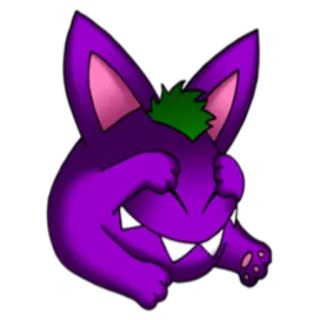 😣 purple creature, fantasy, monster, cartoon, happy, animal telegram sticker