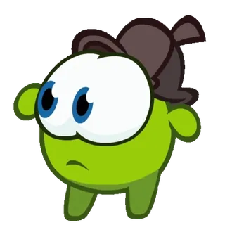 🤨 Om Nom hoạt hình, xanh lá cây, nhân vật, quái vật telegram sticker