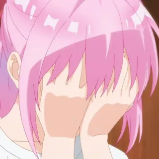 🍧 Anime, Mädchen, Rosa Haare, Weinend, Emotional, Süß telegram sticker
