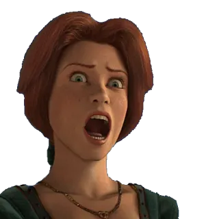 😮 Princess Fiona Shrek princesa, ogro, filme, animação, surpresa, Fiona whatsapp sticker