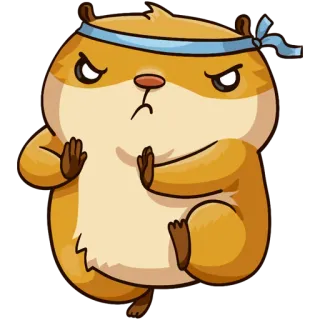 😠 Hamster, Tier, wütend, Karate, Kampfsport, süß, Kampfstellung telegram sticker