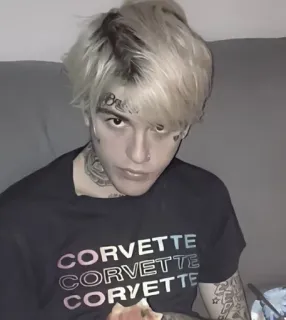 🥸 Lil Peep CORVETTE CORVETTE CORVETTE Lil Peep, muzyk, piosenkarz, tatuaż, portret telegram sticker